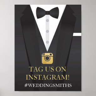 Affiche Pancarte noeud papillon Tuxedo Instagram Réception