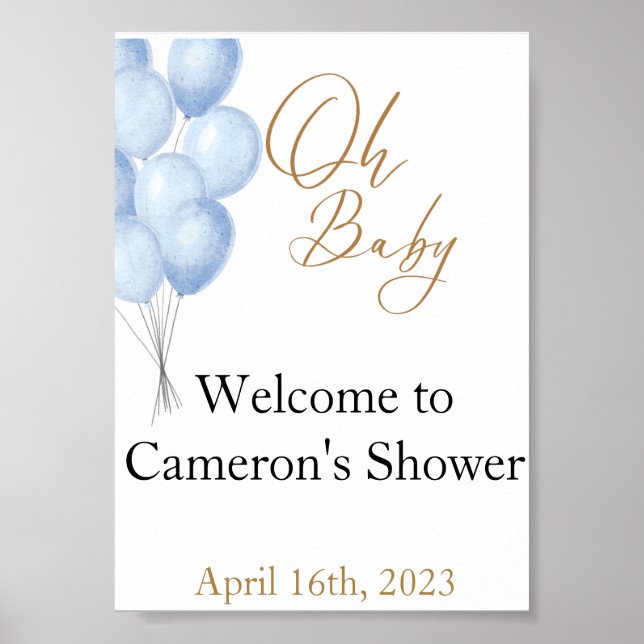 Affiche Pancarte Oh Bébé Bienvenue (Devant)