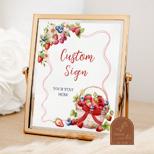 Affiche Pancarte personnalisée Coquette Ruban Rouge Baie e