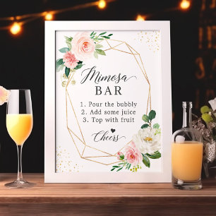 Affiche Pancarte pour bar à Mimosa pour la fête de fiançai