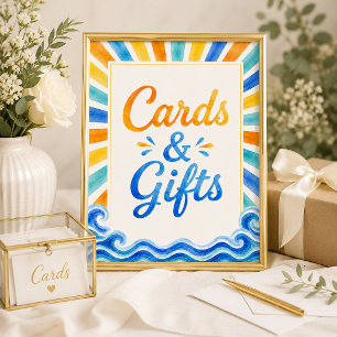 Affiche Pancarte pour cartes et cadeaux 'Voici venir le fi