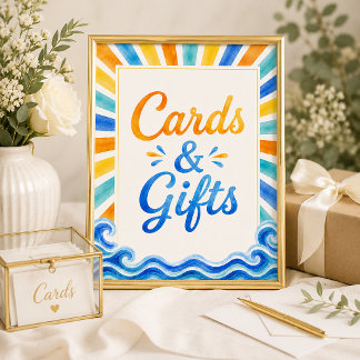 Affiche Pancarte pour cartes et cadeaux 'Voici venir le fi