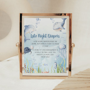Affiche Pancarte pour couches de nuit Bleu sous la mer