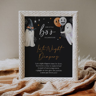 Affiche Pancarte pour couches Late Night Watercolor Noir