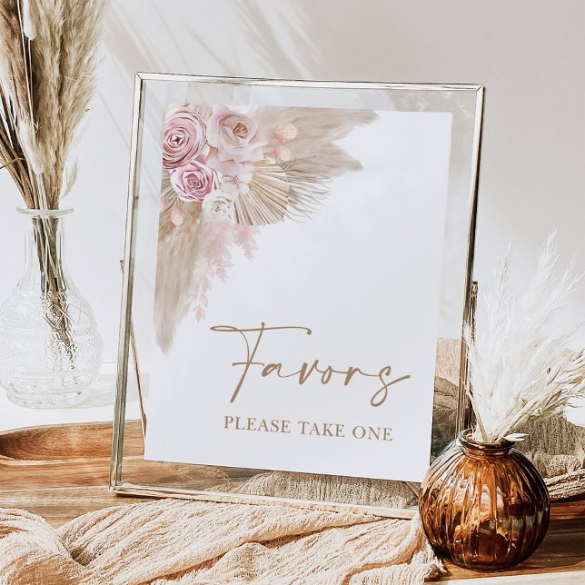 Affiche Pancarte pour la Fête de Mariage Fleurs de Pampas  (Créateur téléchargé)