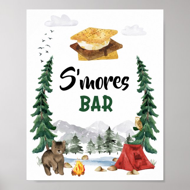 Affiche Pancarte pour la fête du Bar S'mores (Devant)