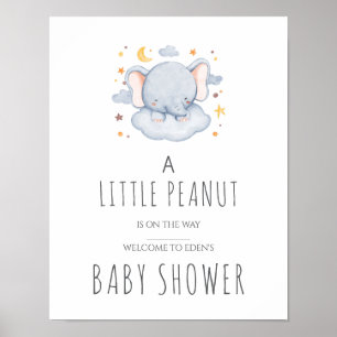 Affiche Pancarte pour la fête prénatale de Bébé Petit Caca
