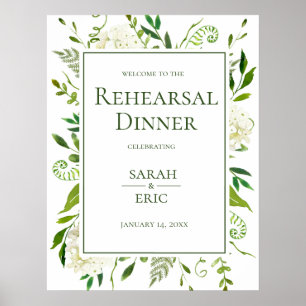 Affiche Pancarte pour le dîner de répétition floral avec d