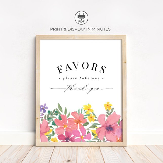 Affiche Pancarte pour les cadeaux de la douche de fleurs t (Créateur téléchargé)