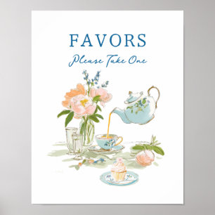 Affiche Pancarte pour les Faveurs de la Fête de Thé pour l