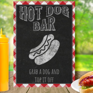 Affiche Pancarte pour une fête BBQ Bar à Hot-Dogs je fais
