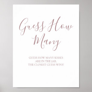 Affiche Pancarte Rose Gold pour le jeu Devinez les Baisers