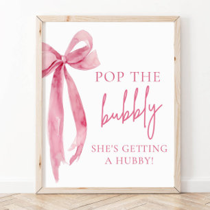Affiche Pancarte Rose Pop The Bubbly Elle Se Marie