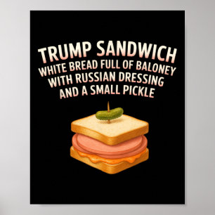 Affiche Pancarte sandwich anti Trump drôle Donald