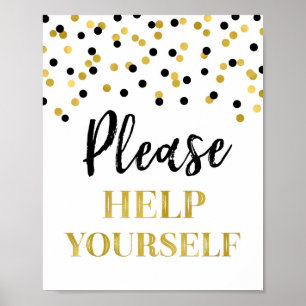 Affiche Pancarte S'il Vous Plaît Servez-Vous Confettis Noi
