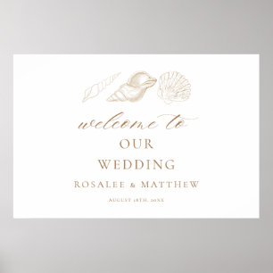 Affiche Pancartes de bienvenue de mariage côtier aux coqui