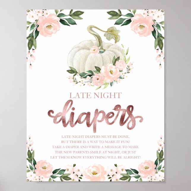 Affiche Pancartes de jeu de Baby Shower pour couches pour  (Devant)