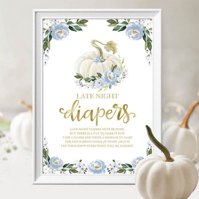 Affiche Pancartes de jeu pour Baby Shower : Couches de nui (Créateur téléchargé)