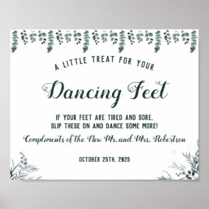 Affiche Pancartes de mariage Eucalyptus Dancing Feet Flip