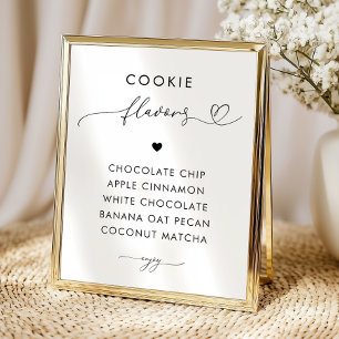 Affiche Pancartes de mariage Saveurs de cookies à l'écritu