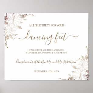 Affiche Pancartes de réception de mariage Flip Flops à pie