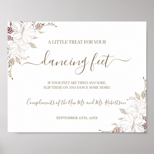Affiche Pancartes de réception de mariage Flip Flops à pie (Devant)
