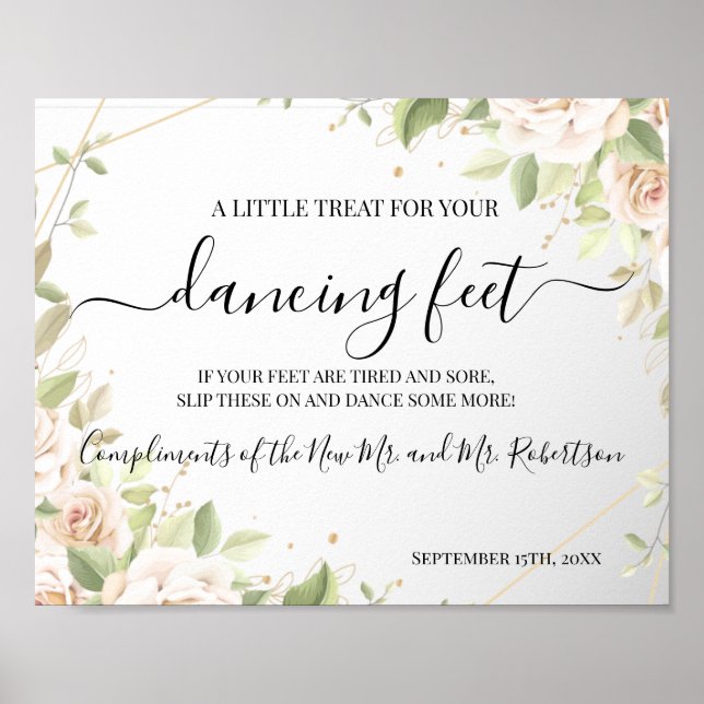 Affiche Pancartes de réception de mariage Sandales à pieds (Devant)