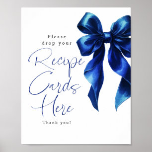 Affiche Pancartes de recettes Nœud papillon bleu marine Si