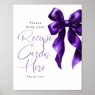 Affiche Pancartes de recettes Nœud papillon violet foncé S