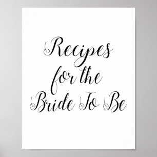 Affiche Pancartes de recettes pour la future mariée Shower