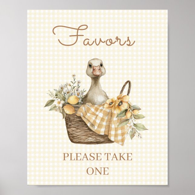 Affiche Pancré de bébé au citron Enseigne de cadeaux de fê (Devant)