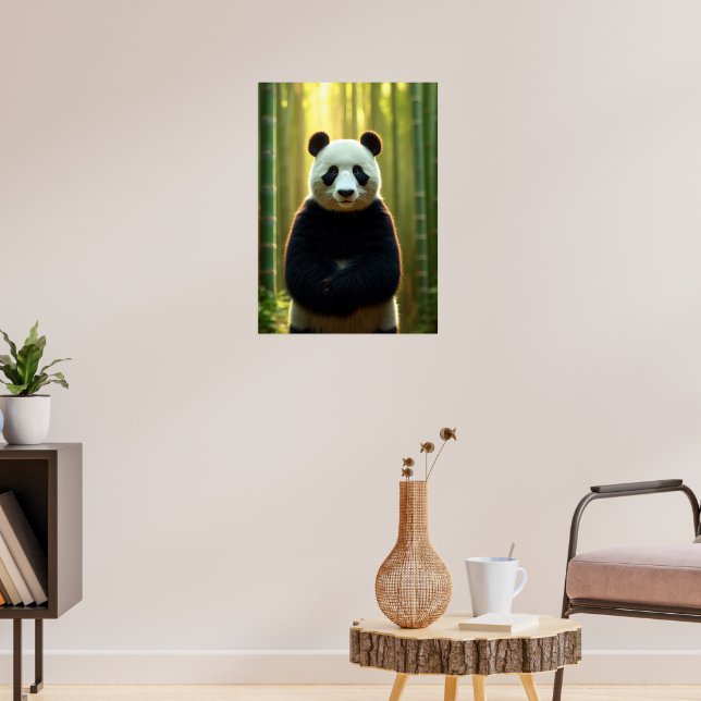 Affiche Panda adorable dans une forêt de Bambou (Salon 3)