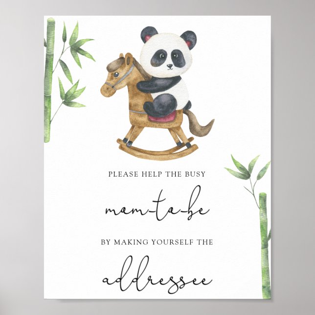 Affiche Panda Aidez la maman à être occupée à s'adresser à (Devant)