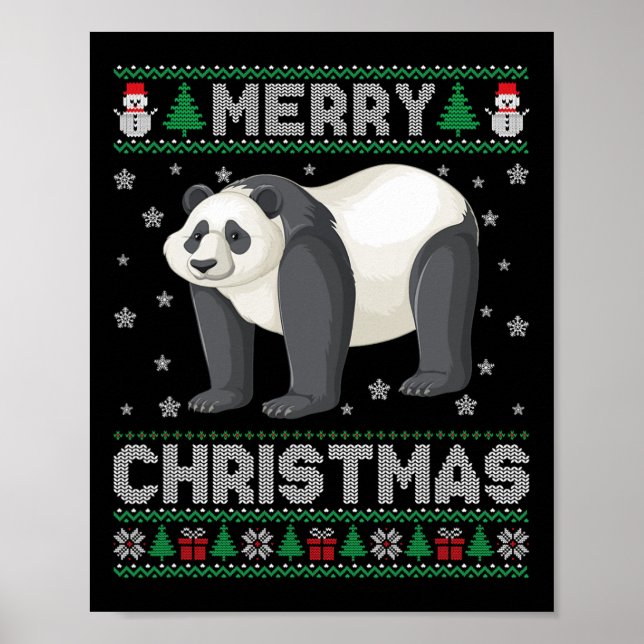 Affiche Panda Animal Hommes Femmes Enfants Vilain Chandail (Devant)