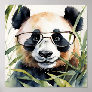 Affiche Panda avec lunettes