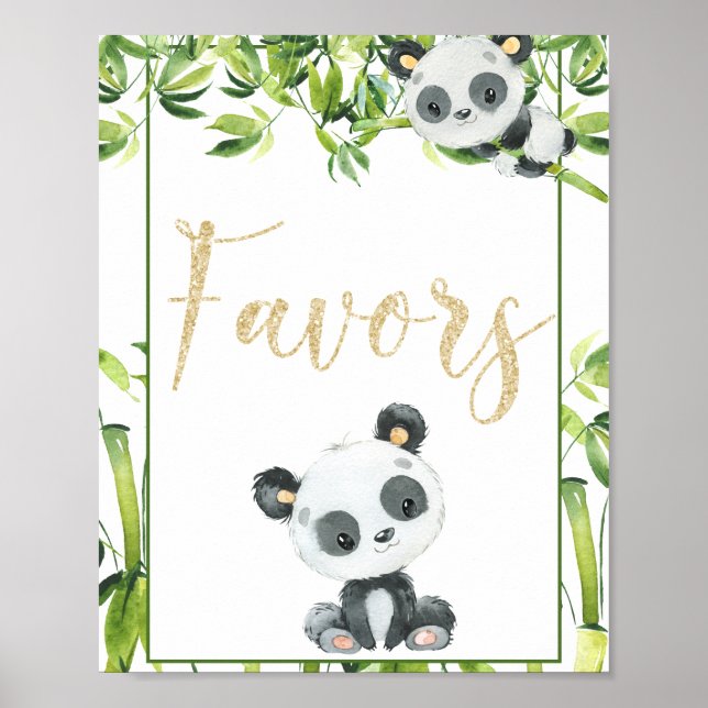 Affiche Panda Baby shower neutre pour les femmes Faveurs d (Devant)