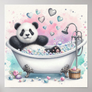 Affiche Panda Bain Moussant
