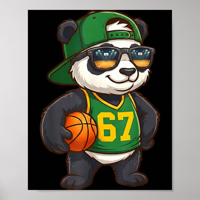 Affiche Panda Basketball 67 Gen Alpha Slang Srts Men Boys  (Devant)