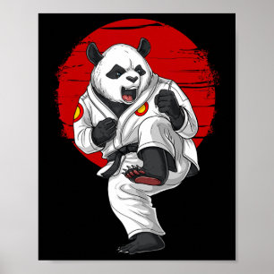 Affiche Panda Bear Karate Kickboxing Kung Fu Taekwondo Mar