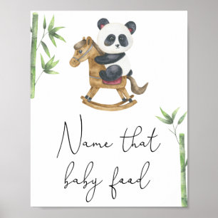Affiche Panda bear - Nom de l'aliment pour bébé