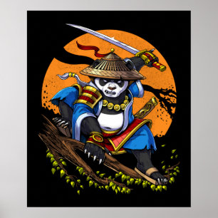 Affiche Panda Bear Samurai Ninja