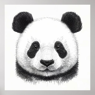 Affiche Panda Bear Wild Nature Animal Illustration Art