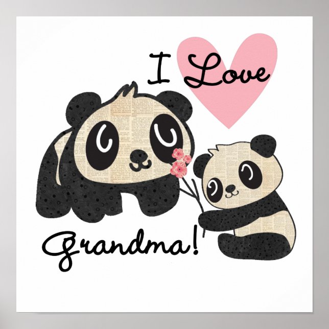 Affiche Panda Bears I Love Grandma (Devant)