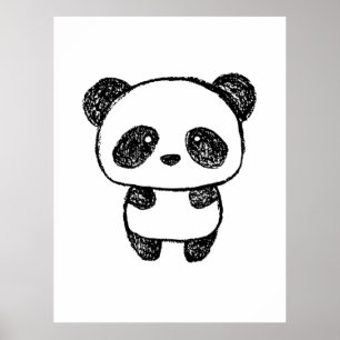 Affiche Panda bébé mignonne au charbon - Amanda Roos