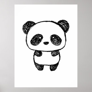 Affiche Panda bébé mignonne au charbon - Amanda Roos