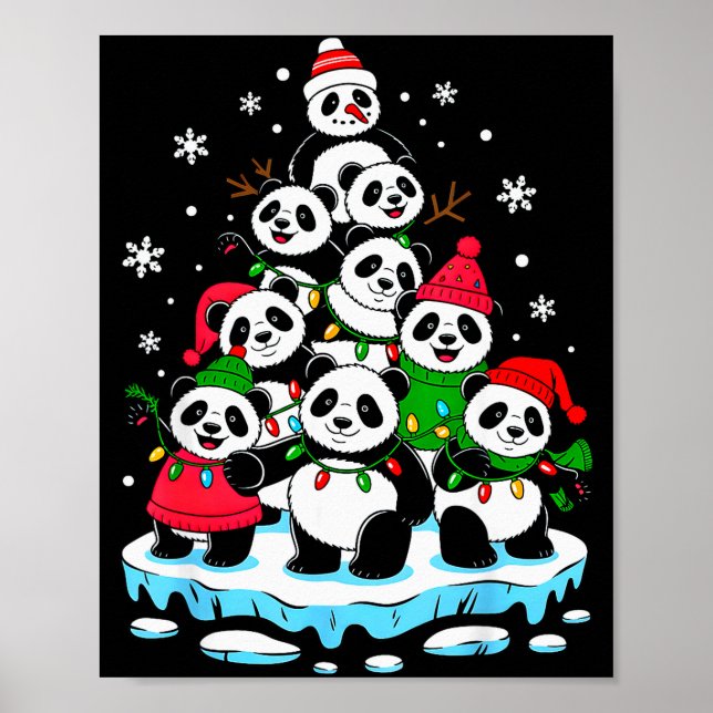 Affiche Panda Christmas Tree Panda Lover Xmas Squad Men Wo (Devant)