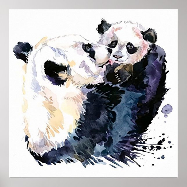 Affiche Panda dans la forêt | Famille Panda (Devant)