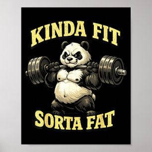 Affiche Panda de gym drôle_ plutôt en forme un peu gros ha