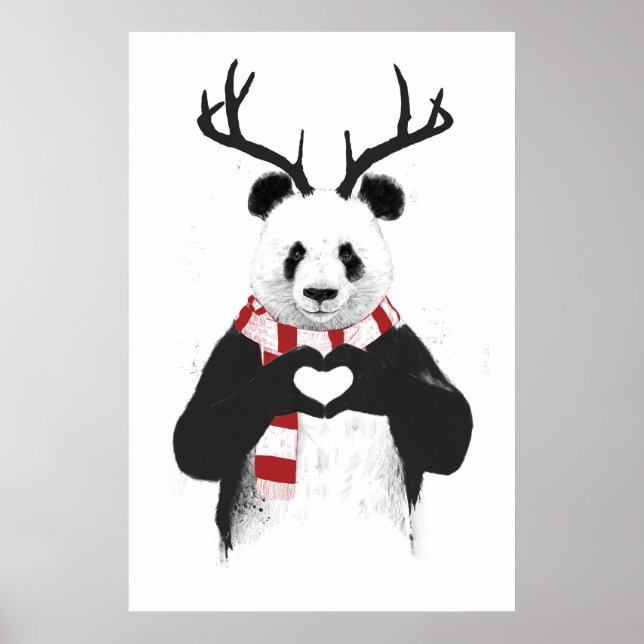 Affiche Panda de Noël (Devant)