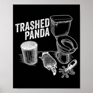 Affiche Panda Défoncé Drôle de Raton laveur ivre 